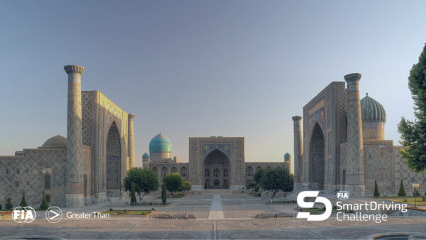 Samarkand, The FIA, Greater Than and FIA Smart driving Challenge logos