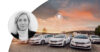 Cars parked on a parking lot. Lines above them connecting in i checkbox, illustrating that they are connected. Profile image of Johanna Forseke.