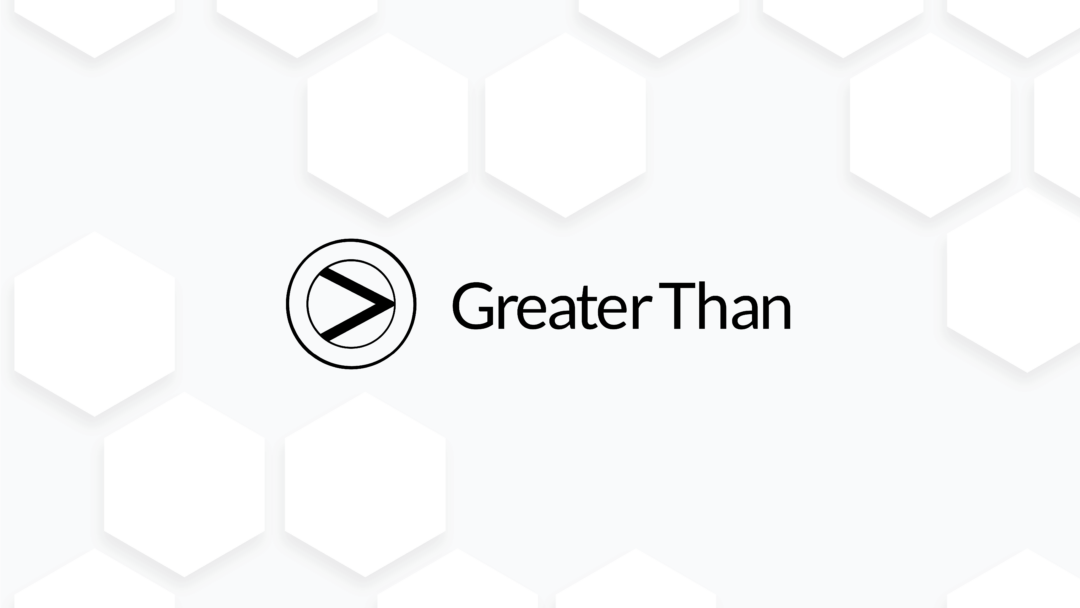 Greater Than logotype on background