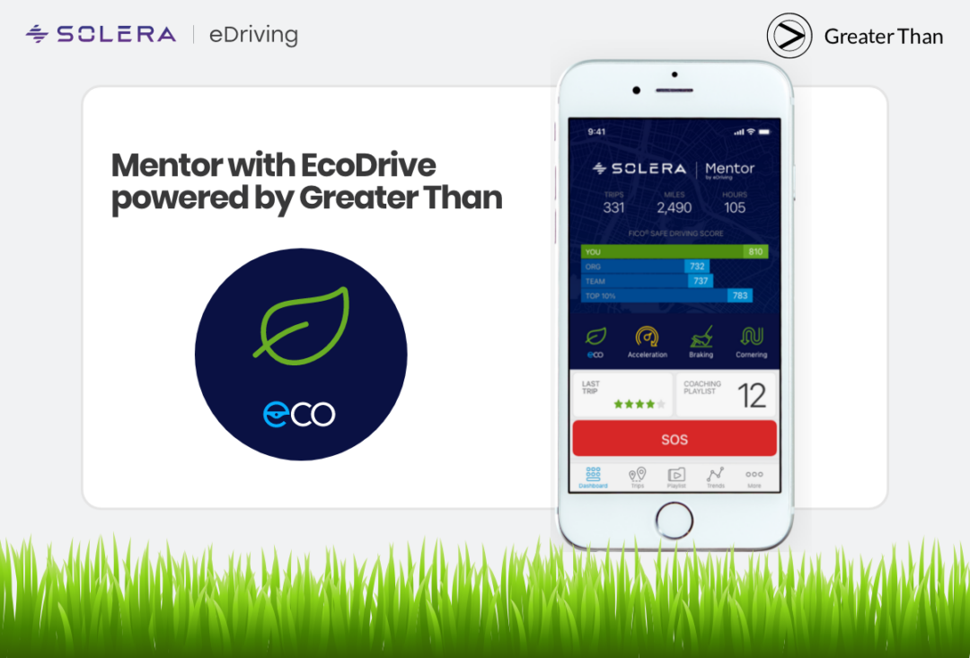 Mentor with EcoDrive powered by Greater Than. Solera Mentor app on phone