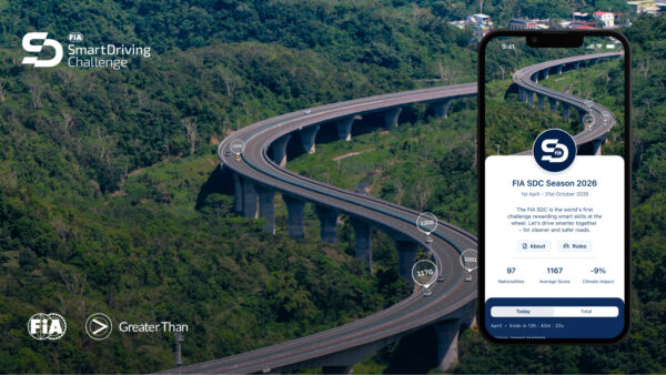 FIA Smart Driving Challenge 2026 – a global initiative promoting safer, smarter driving. Track performance, improve driver behavior, and reduce climate impact with real-time insights through the SDC app.