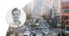 Johan Forseke, featured alongside a bustling urban street scene in Japan, shares insights on how the country is pioneering sustainable mobility solutions. The image blends personal leadership with Tokyo's dynamic traffic landscape, highlighting innovation and transformation in urban transportation.