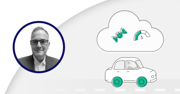 Car with DNA and risk parameter symbols above