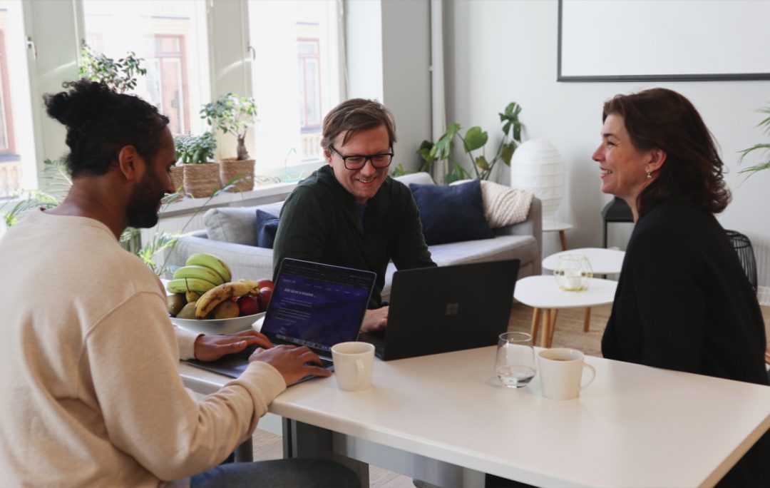 Colleagues having a meeting