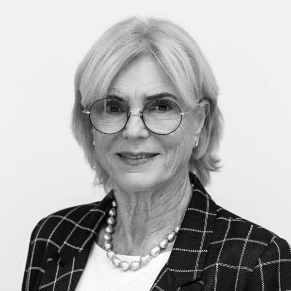 Black and white profile image of Karin Forseke