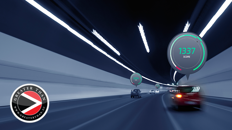 Cars driving with high speed in a tunnel