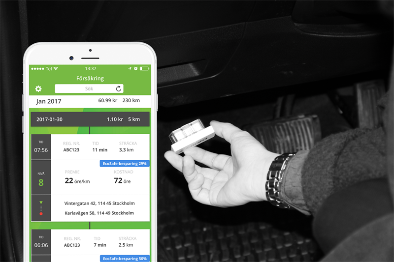 Mobil visar Moderna Försäkringar appen