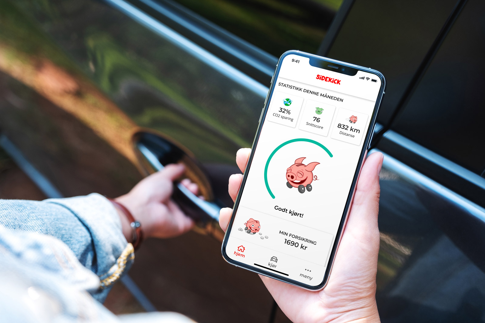 Sidekick app in use showing statistic for this month